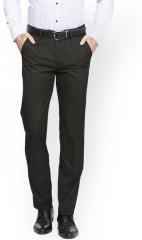 Peter England Black Regular Slim Fit Solid Formal Trousers men