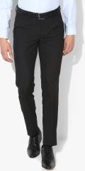 Peter England Black Solid Slim Fit Formal Trouser men