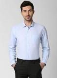 Peter England Blue Self Design Slim Fit Formal Shirt men