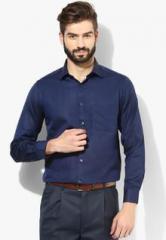 Peter England Blue Solid Slim Fit Formal Shirt men