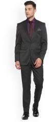 Peter England Charcoal Solid Single Breasted Formal Suit men