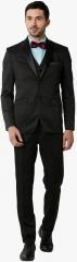 Peter England Elite Black Slim Fit Single Breasted Formal Suit men