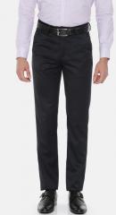 Peter England Elite Black Slim Fit Solid Formal Trousers men
