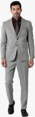 Peter England Elite Grey Slim Fit Single Breasted Formal Suit men