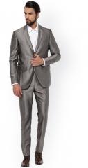 Peter England Grey Slim Fit Single Breasted Party Suit men