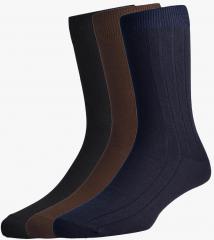 Peter England Solid Multicoloured Pack Of 3 Socks Set men