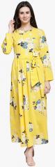 Pluss Yellow Printed Maxi Dress women