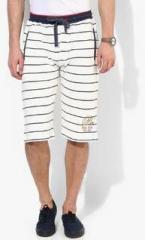 Proline Off White Striped Regular Fit Shorts men