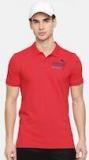 Puma Men Red Solid Mns Graphic Pique Polo XIII T shirt