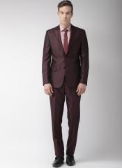 Raymond Maroon Self Design Contemporary Fit Single Breasted Formal Suit men