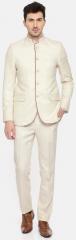 Raymond Off White Single Breasted Slim Fit Bandgala Suit men