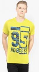 Reebok Wor 95 Yellow Round Neck T Shirt men