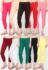 Rham Pack Of 10 Multi Color Solid Capri women