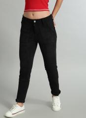 Roadster Black Tapered Fit Solid Chinos women