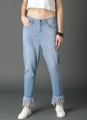 Roadster Blue Boyfriend Fit Mid Rise Clean Look Jeans women