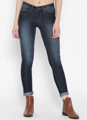 Roadster Navy Blue Washed Skinny Fit Mid Rise Jeans women