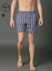 Roadster Pack of 2 Checked Boxers RDST BOX PK2 001C men
