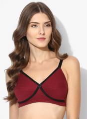 Rosaline Maroon Solid Non Wired Non Padded Basic Bra women
