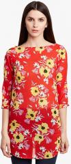 Ruhaans Red Printed Tunic women
