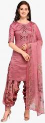 Saree Mall Mauve Embroidered Dress Material women