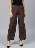 Sassafras Brown Loose Fit Solid Trousers women