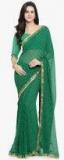 Shaily Green Pure Georgette Printed Chanderi Saree women