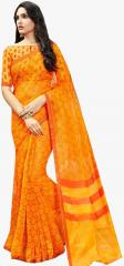 Shaily Orange Embellished Saree women