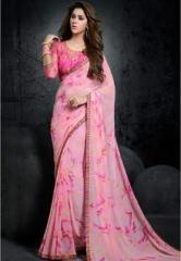 Shaily Pink Printed Saree women