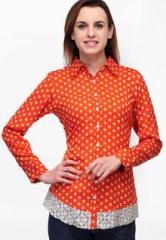 Shakumbhari Orange Printed Shirt women