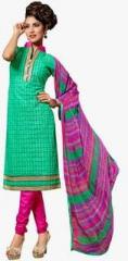 Shonaya Green Embroidered Dress Material women