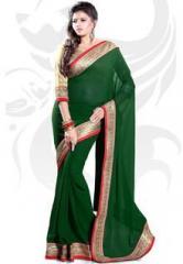 Sourbh Sarees Green Embroidered Saree women