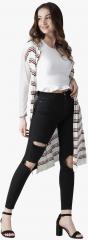 Style Quotient Off White Striped Shrug women