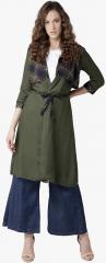 Style Quotient Olive Checked Shrug women