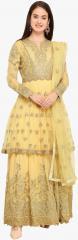 Stylee Lifestyle Yellow Embroidered Dress Material women