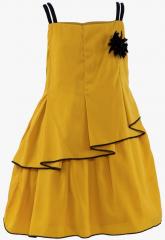 Stylo Bug Yellow Solid Fit And Flare Dress girls