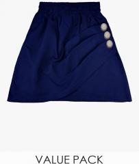 Sweet Angel Pack of 2 Multicoloured Solid A Line Knee Length Skirt girls