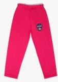 Sweet Angel Pink Solid Straight Fit Track Pants girls