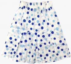 Sweet Angel White & Blue Printed Flared Knee Length Skirt girls