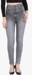 Tarama Grey Solid Regular Fit Jeans women