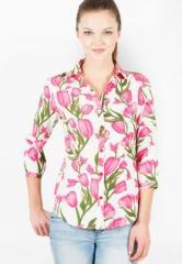 The Vanca Fuchsia Printed Shirt women