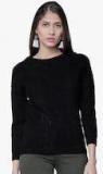 Tokyo Talkies Black Self Design Pullover Sweater women