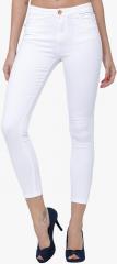 Tokyo Talkies White Mid Rise Super Skinny Fit Jeans women