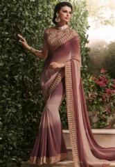 Touch Trends Brown Embroidered Saree women