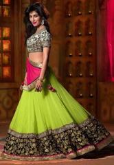 Touch Trends Green Embroidered Lehengas women