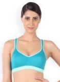 Triumph Turquoise Blue Solid Non Wired Lightly Padded Sports Bra women