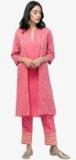 Truebrowns Pink Solid Kurta With Trouser & Without Dupatta women