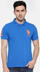 U S Polo Assn Blue Solid Polo Collar Tshirt men