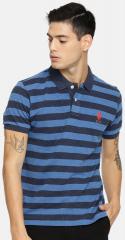 U S Polo Assn Blue Striped V Neck T Shirt men