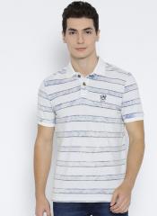 U S Polo Assn Denim Co Off White Striped Regular Fit Polo T Shirt men