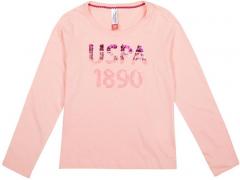 U S Polo Assn Kids Pink Solid Round Neck T Shirt girls